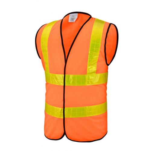 Gilet di sicurezza arancione con nastri riflettenti in cristallo