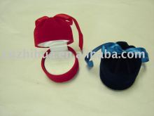 fashion small christmas flocking ring or earing box