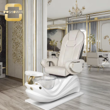 White Human Touch Spa Pedicure Chairs Supplier: Pedicure Chair and Manicure Table Sets with Jet Pedicure Massage Chair for Foot Spa