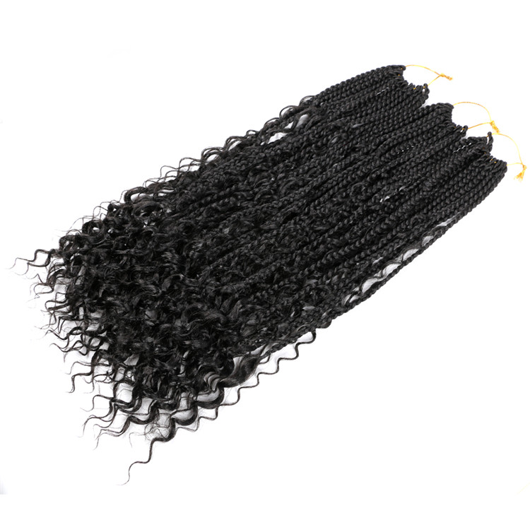 22inch Curly Box Braids River Locs Crochet Faux Goddess Braided Hair with Curl Ends Synthetic Braiding Hair with Mermaid Waves