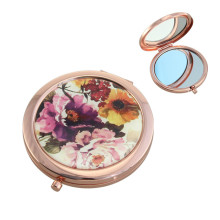 Folding Mirror Gold Color Double Sided Metal Pocket Cosmetic Mirror