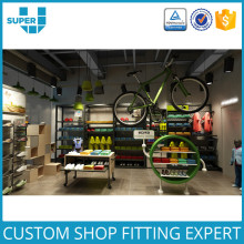 Retail Sportwear Metal Equipment Wall Wooden Sport Display Rack