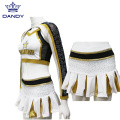 Custom Gold All Star Cheerleader Uniformen