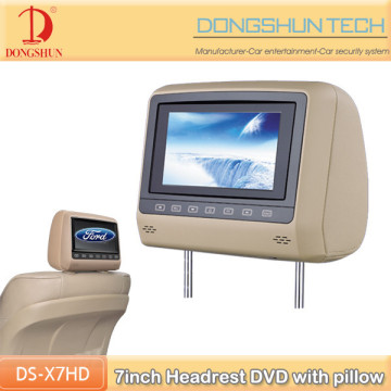 7"car DVD player headrest with pillow