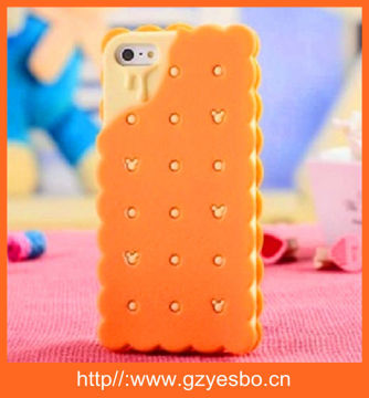 3D soda biscuit silicone case for iphone 5 , for iphone 5 silicone case