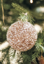 Gold &White Christmas Glass Ball Ornaments