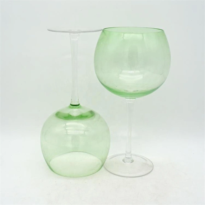 Green Balloon Goblet, Hand Blown Large-Capacity Red Wine Glass Cup