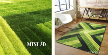 Mini 3D Green Hand Tufted Rug