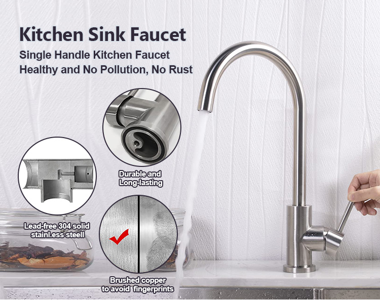 Classic Zinc Copper Luxury Sus304 Pull Out 360 Adjustable Flexible Single Handle Touchless Kitchen Faucet