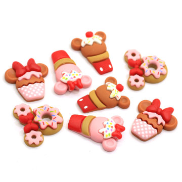 Kawaii simulación galletas Flatback resina comida cabujón para teléfono Deco pelo lazo Diy adorno de álbum de recortes