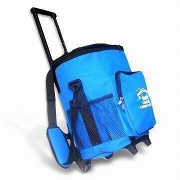 Trolley Cooler Bag with Adjustable Shoulder Strap, Made of 600D Polyester Cloth and PVC