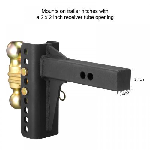 Towing Hitch Dual Ball Adjustable Channel Mount