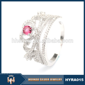 unique design pure 925 sterling silver half heart ring with cz stones