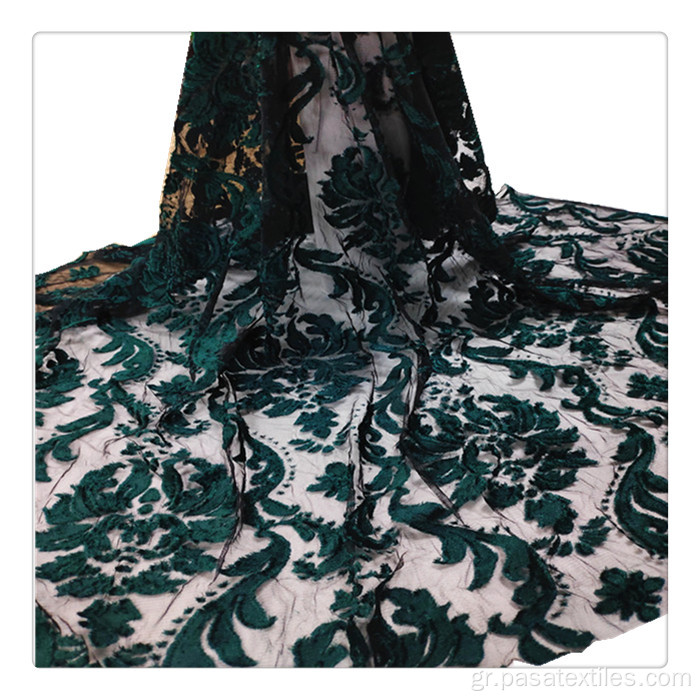 Τζέρσεϋ πλεκτά υφάσματα πράσινο Burnout βελούδινο ύφασμα βελούδο ύφασμα για ρούχα