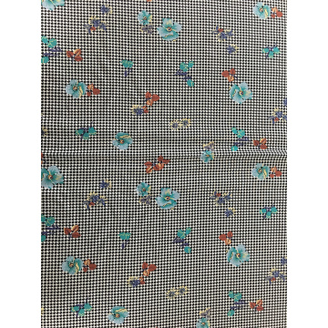 Check Flower Rayon Poplin shuttle 45S Printing Fabric