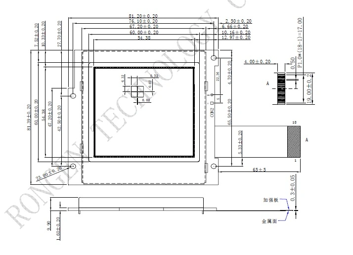 3.4inch FSTN 160*160 LCD Display