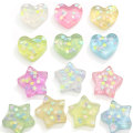 Kawaii Flat Back Heart Star Glitter Kaboszony z żywicy Akcesoria Rzemiosło żywiczne Scrapbooking Etui na telefon Hair Bow Center