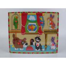 Intellectual toy wooden animal puzzle for kid