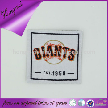 straight cut custom woven patch for baseball team