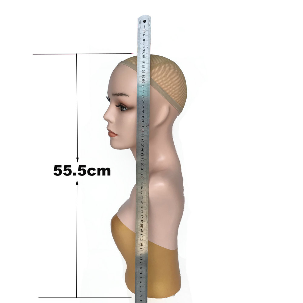Realistic Mannequin Head Bust Plastic Female Mannequin Head With Shoulders for Display wig and scarf