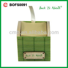 RECYCLED MEMO IN NATURE BAMBOO BOX