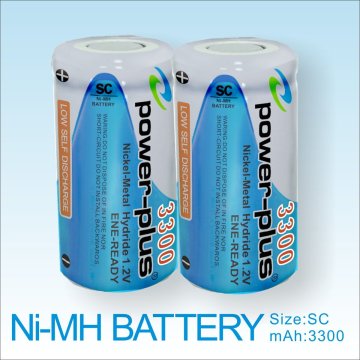 High Capacity Rechargeable Battery Nimh Sc 3300mah/1.2v