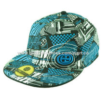 6-panel whole printed snapback cap