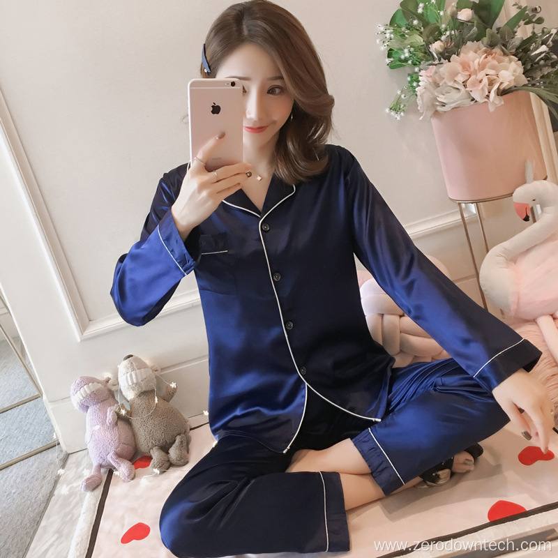 Wholesale OEM/ODM women satin silk pajamas set