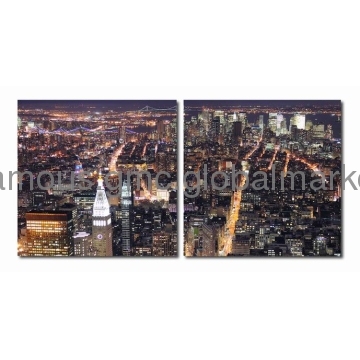 Decorative Picture Top View Wide City Scene Image