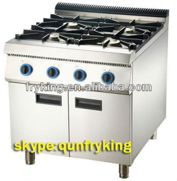 Stainless steel Gas range with 4-burner & oven combination cooking equipment