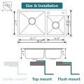 Cupc Tuctionizable 304 316 Sink Stainsal Steel Worksation Sink