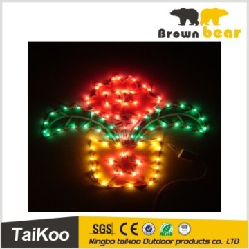flower tree decorate christmas rope light silhouette