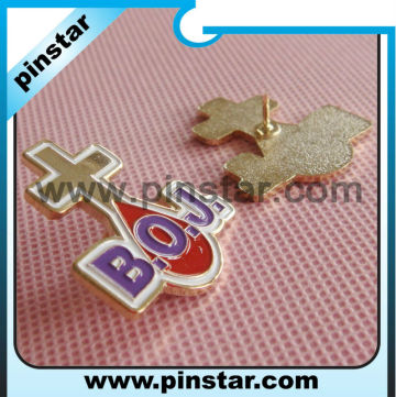 BOJ souvenir pins metal red cross badges with pin on back