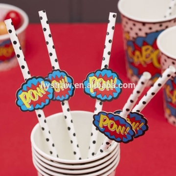 mini funny striped paper straw for party