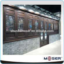 Chinese style solid wooden classical windows and doors with safety glass