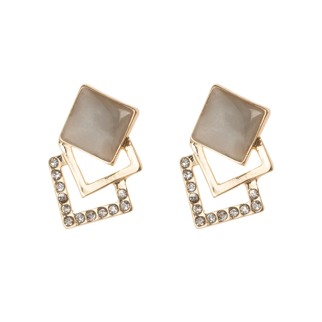 Fashion Simple and Elegant Polygonal Temperament Earrings Jewelry