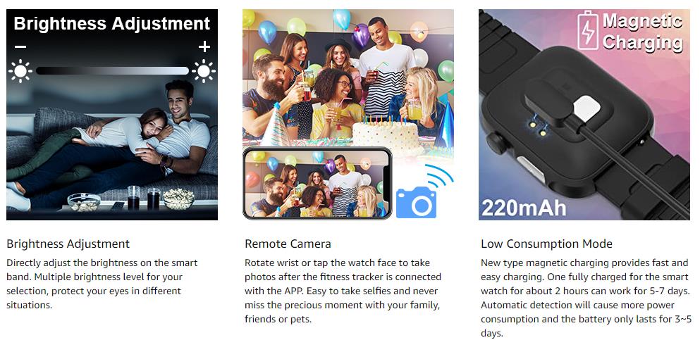 Smart Watch Heart Rate Activity Tracker Meter HRV Blood Pressure Monitor Waterproof Fitness Tracker Watch with Sleep Monitor