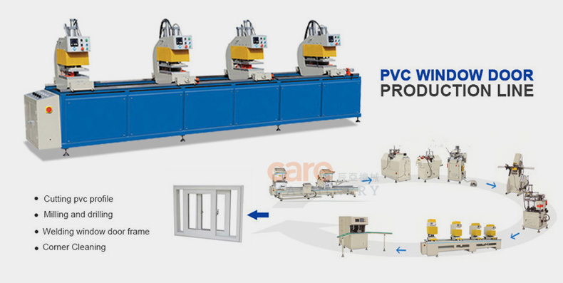 Window door welding making machine for pvc window frames