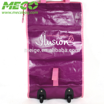 Supermarket foldable wheeled shopping trolley bag