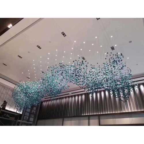 Hotel lobby crystal glass chandelier led pendant light