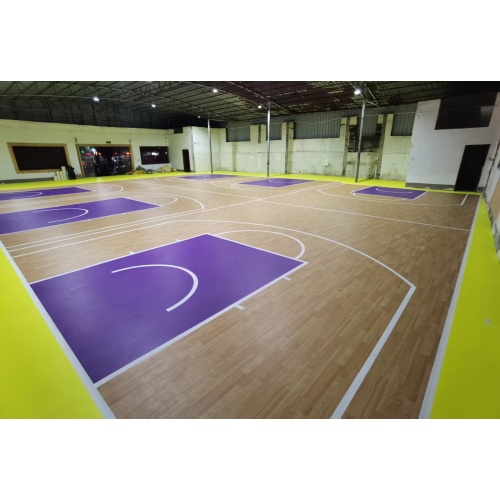 Multifunctionele houten graan PVC Basketball FIBA ​​goedgekeurde indoor sportvloer