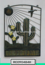 Decorative hanging metal home welcome board