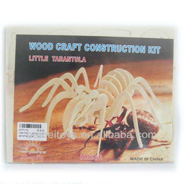 3D Wooden Puzzle DIY Toy, 3D Wooden Spider Puzzle