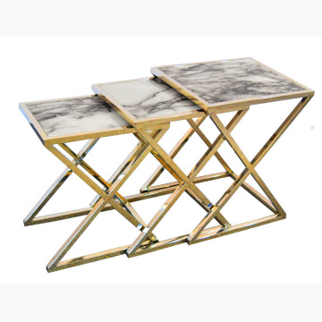 Z02 White Marble Coffee Table Set