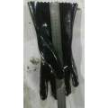 Schwarzer Interlock Liner Handschuh mit glatter Oberfläche 30 cm