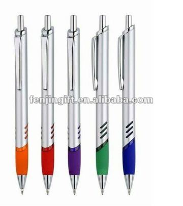 Plastic ball pen with rubber grip