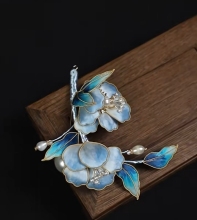 intangible cultural heritage silk embroidery silk velvet flower brooch