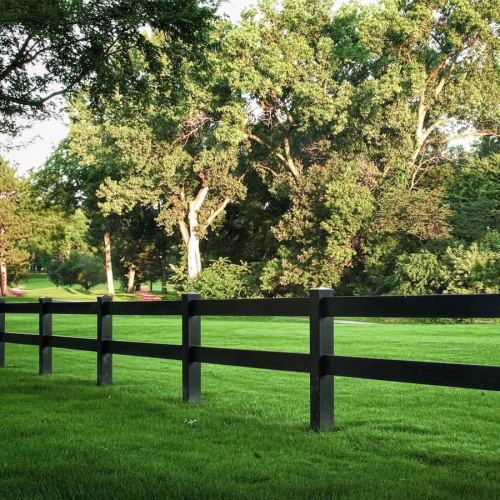 Black PVC Horse Rail Fence