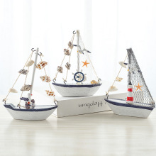 Hot Sale Wooden Mini Sailboat Model for Home Decor - Nautical Beach Design