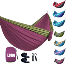 Super Lightweight Foldable Nylon Hammock with Side Pocket - Multi-Person Outdoor Hammock